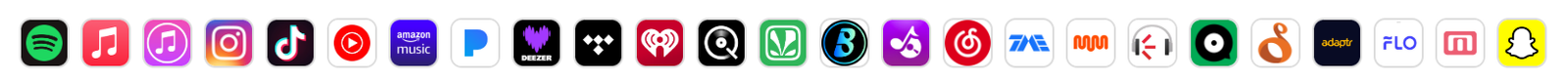 Streaming and music platform icons